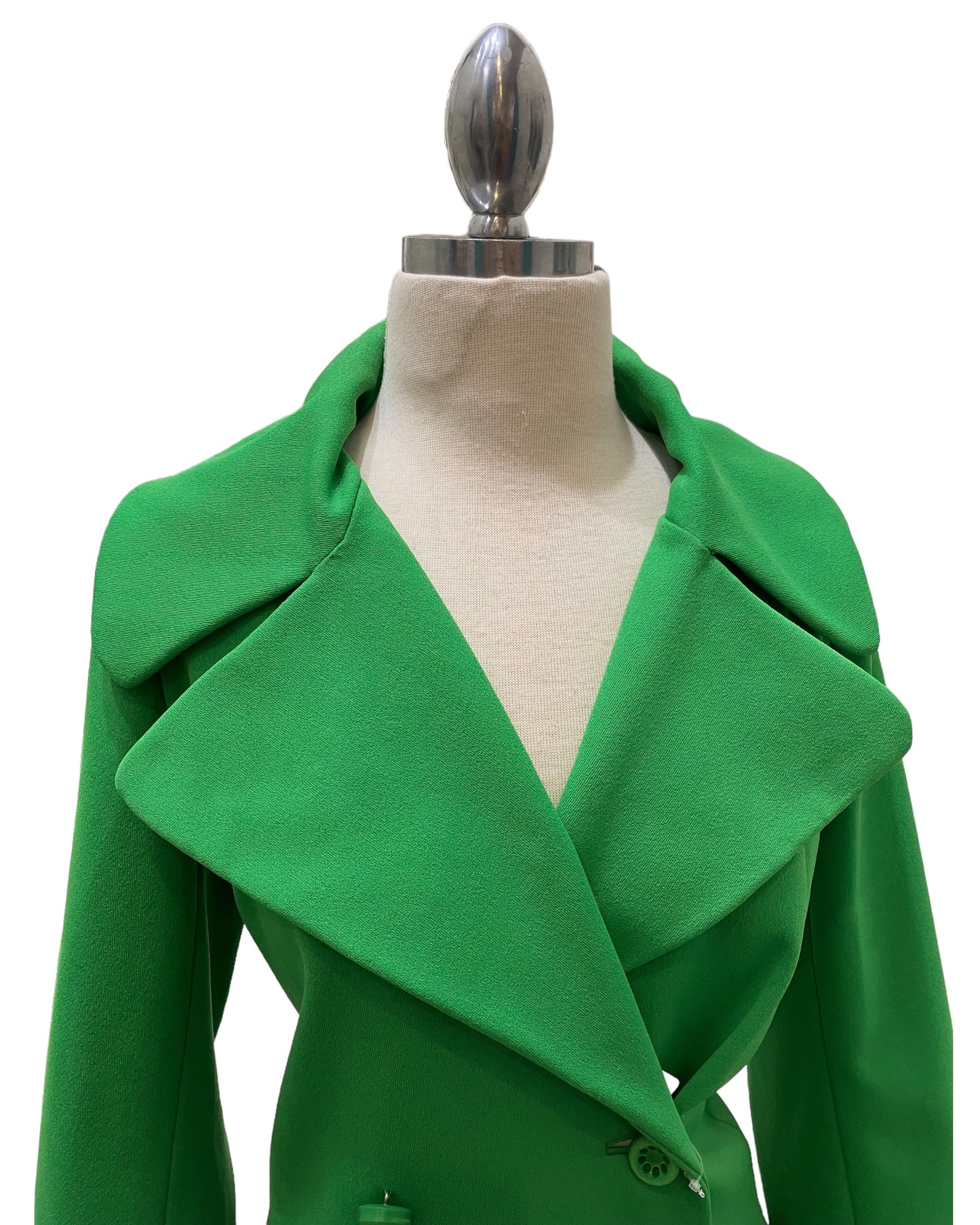 1960s Mod Handmade Long Green Coat