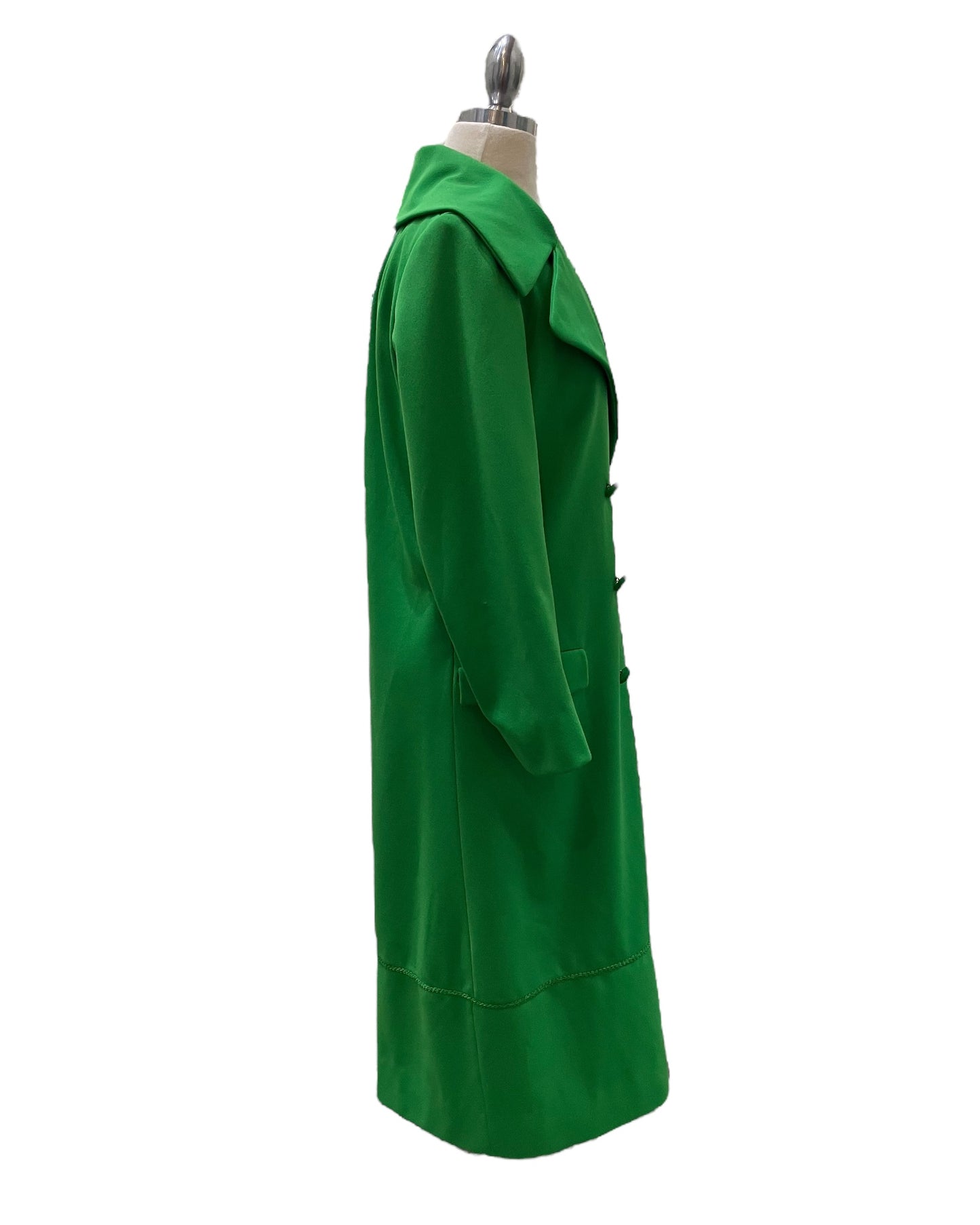 1960s Mod Handmade Long Green Coat