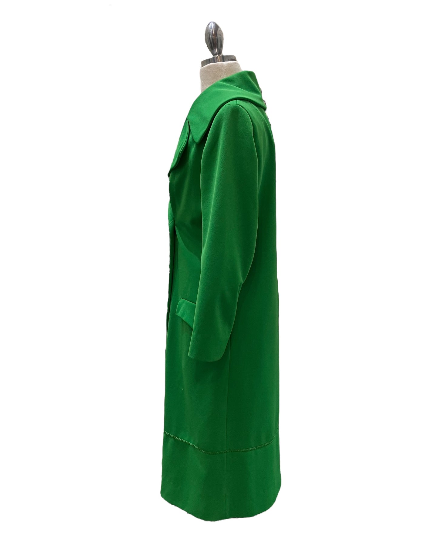 1960s Mod Handmade Long Green Coat