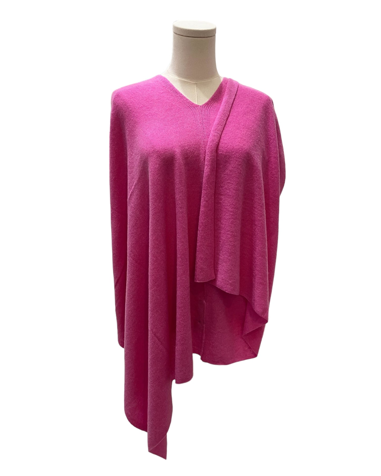Vintage Style “Dolma” Pink Cashmere Poncho