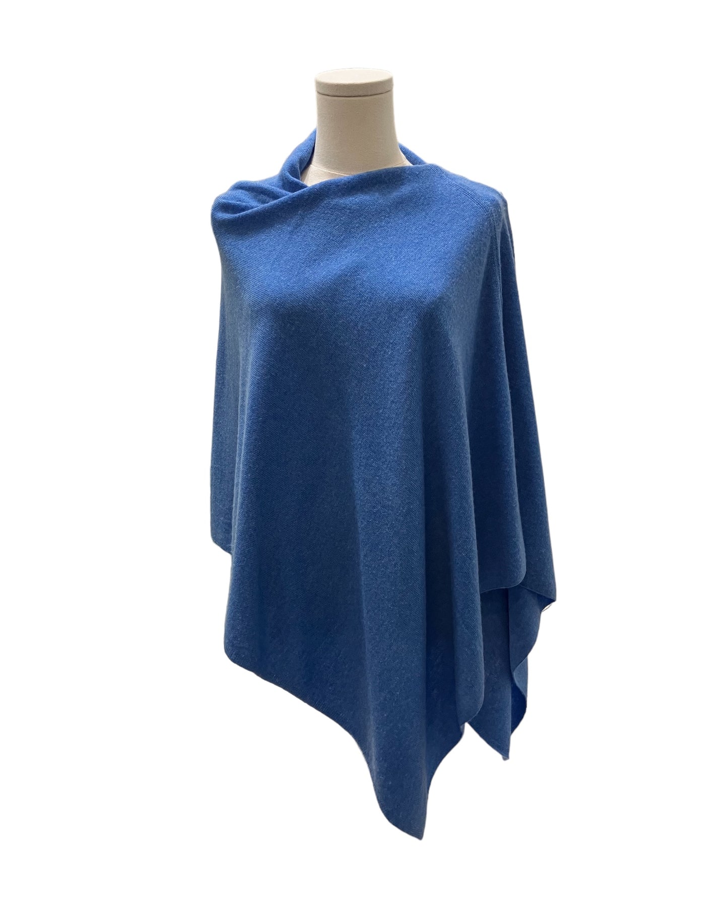 Vintage Style “Dolma” Blue Cashmere Poncho