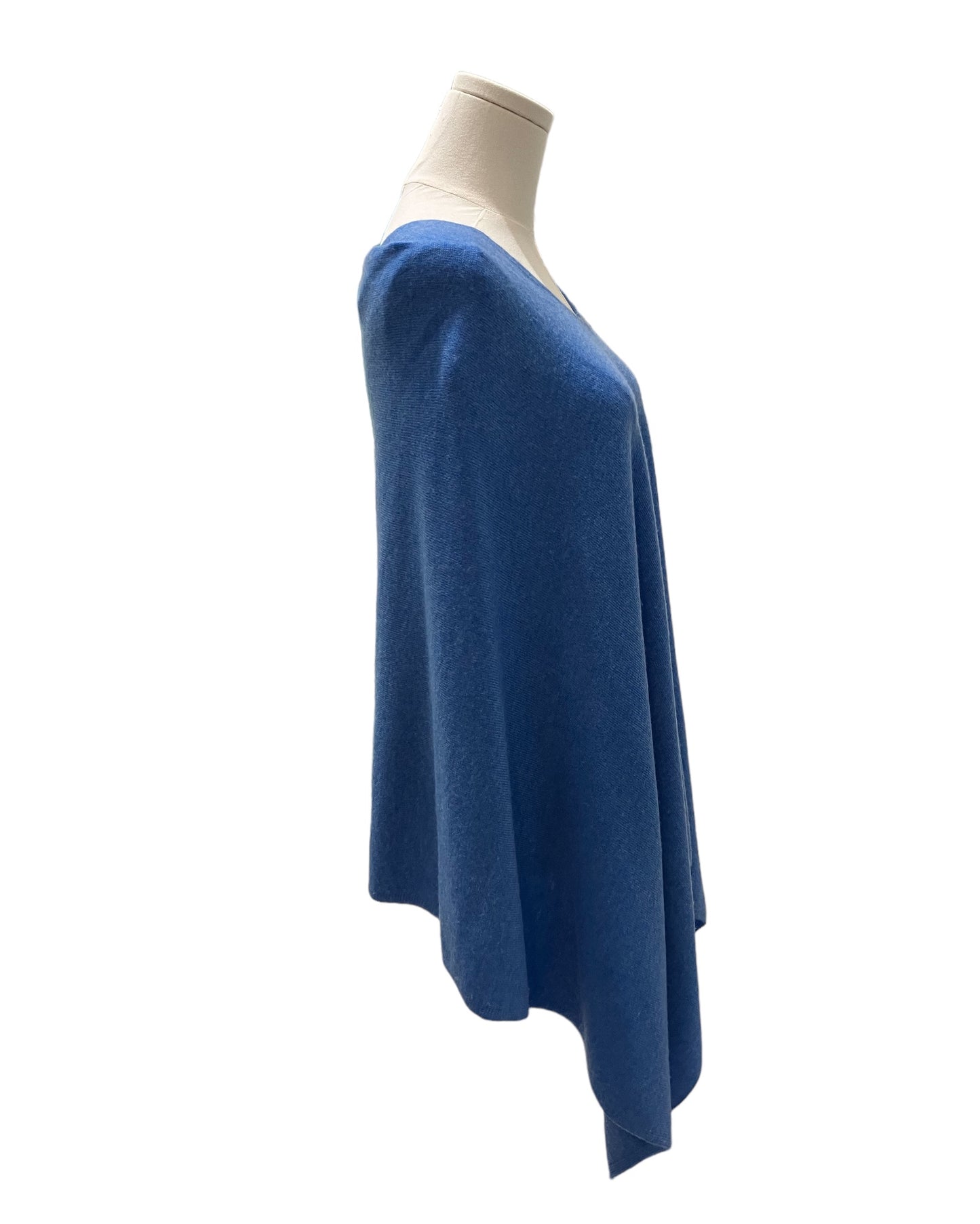 Vintage Style “Dolma” Blue Cashmere Poncho