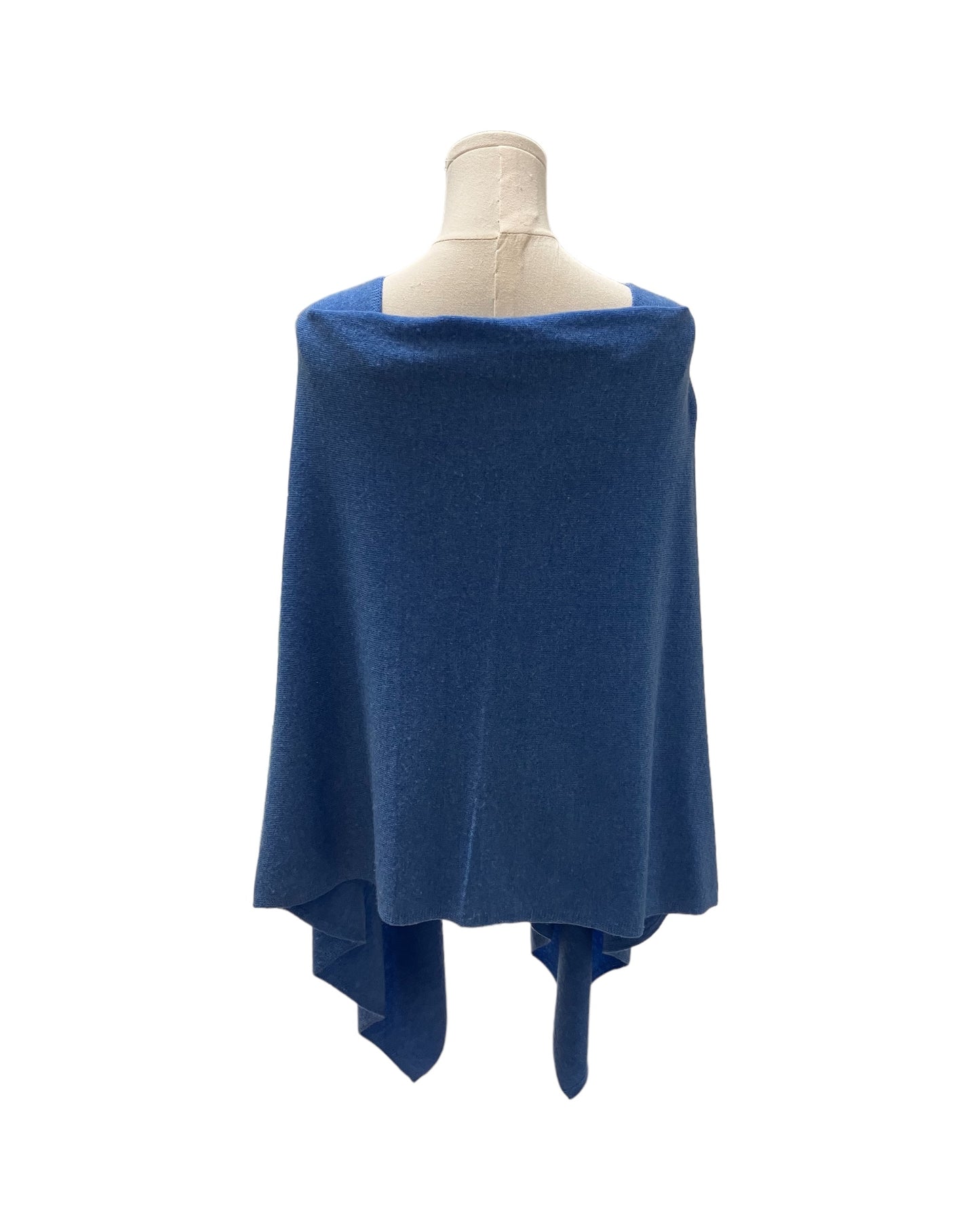 Vintage Style “Dolma” Blue Cashmere Poncho