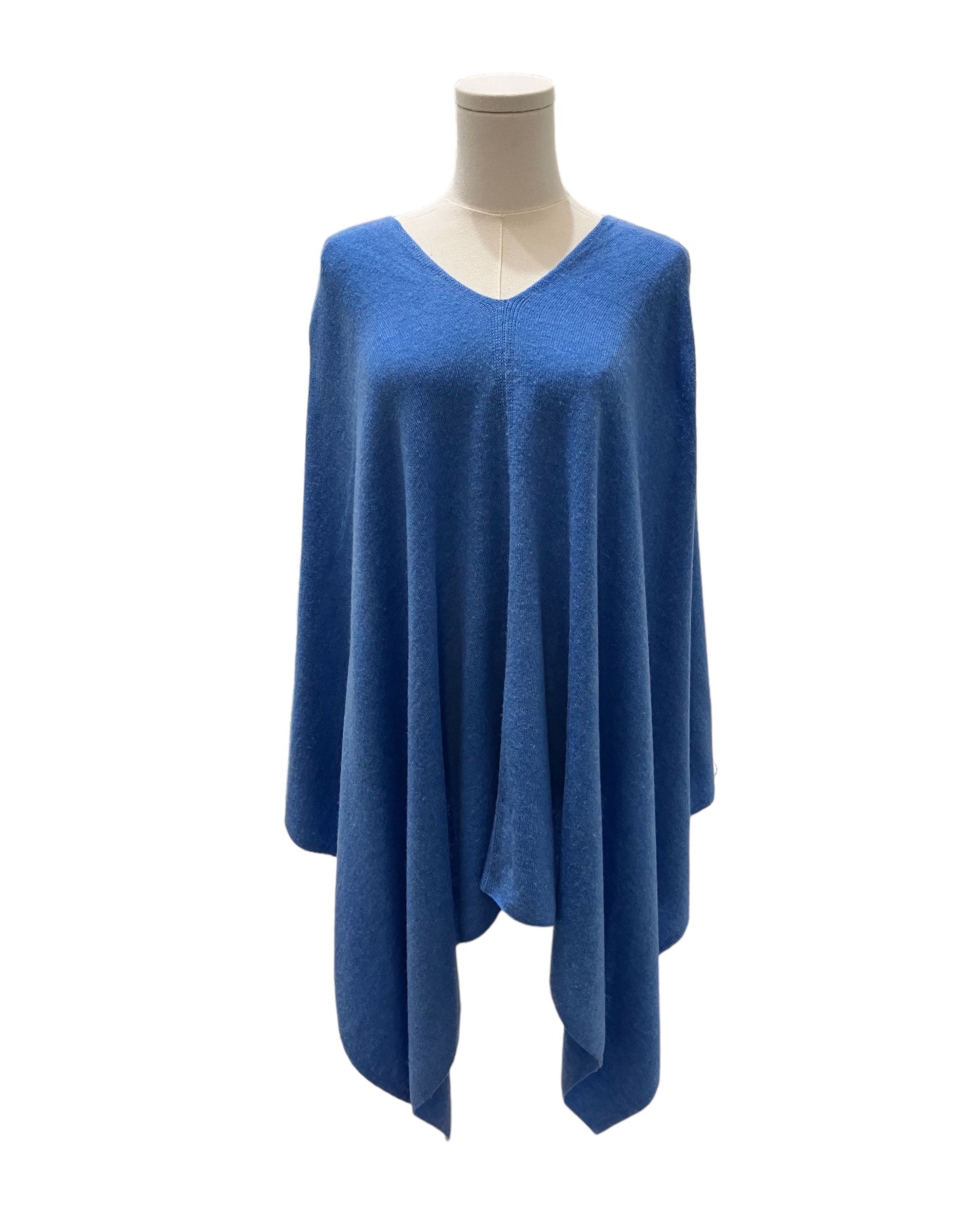 Vintage Style “Dolma” Blue Cashmere Poncho