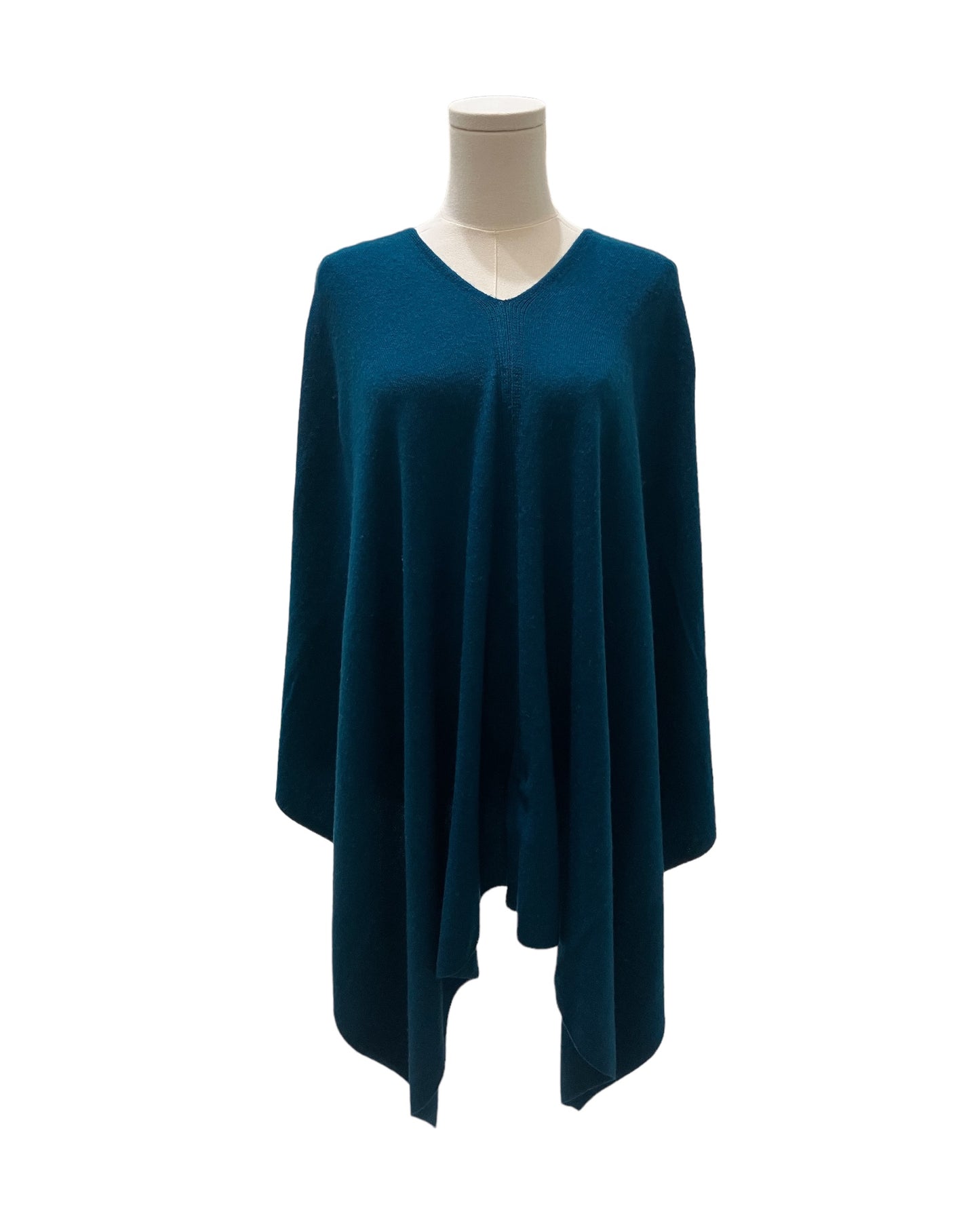 Vintage Style “Dolma” Teal Cashmere Poncho