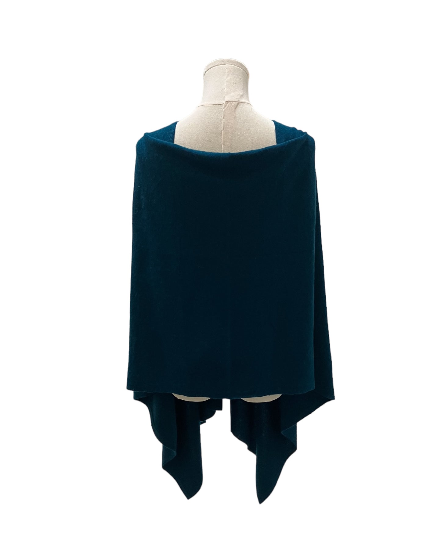 Vintage Style “Dolma” Teal Cashmere Poncho