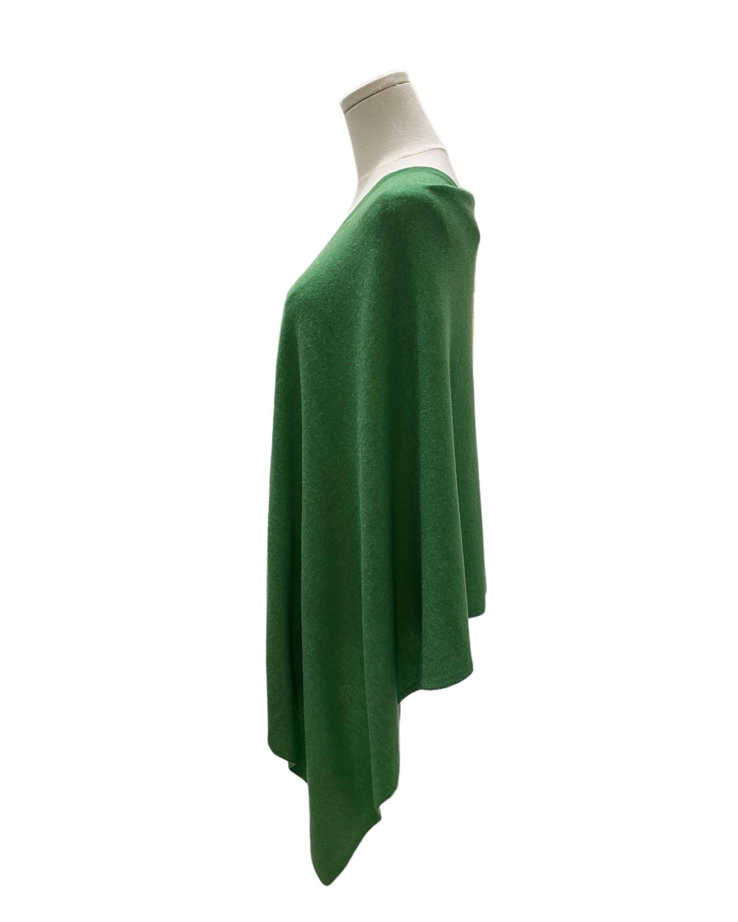 Vintage Style “Dolma” Green Cashmere Poncho