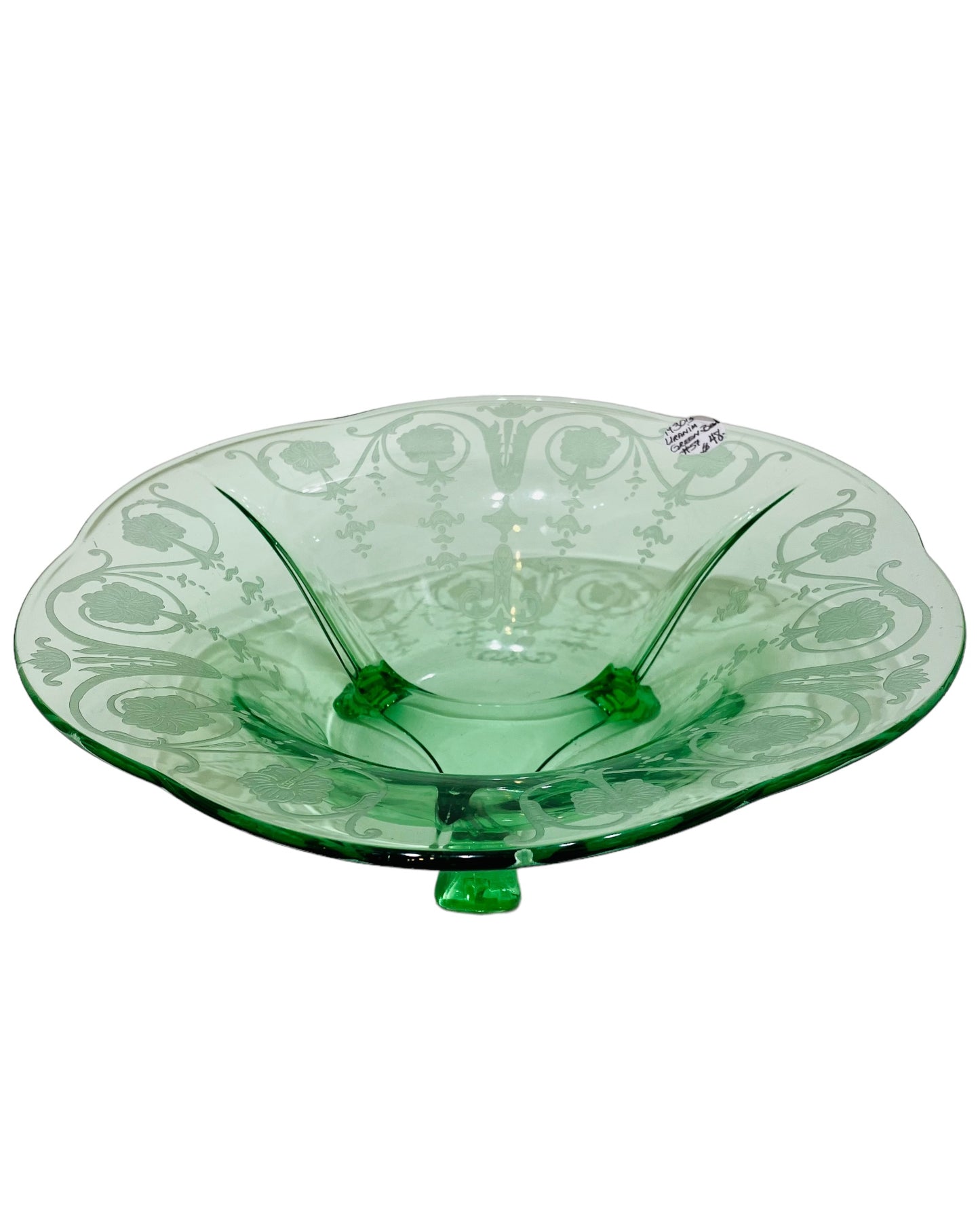 Vintage 1930s Uranium Glass Bowl