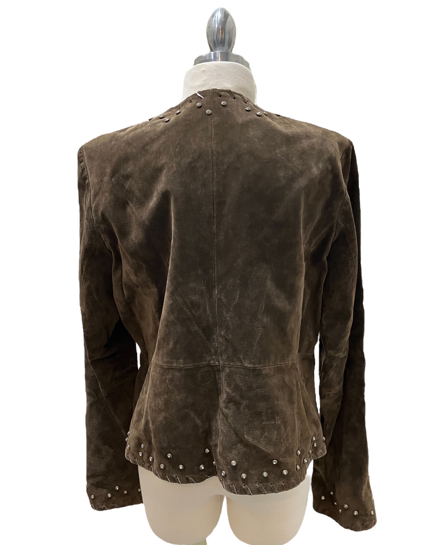 Vintage Montana Co. Leather Tassel Jacket With Rhinestone