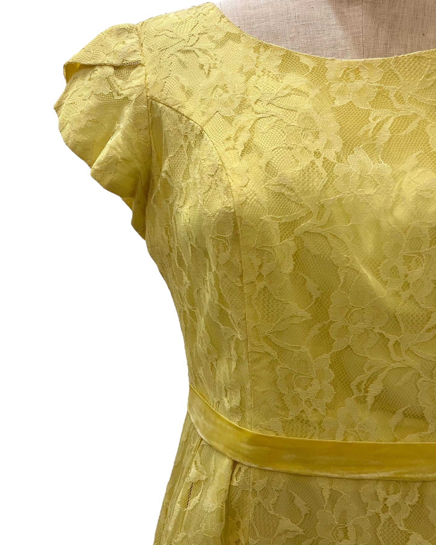 Vintage Yellow Lace Maxi Dress
