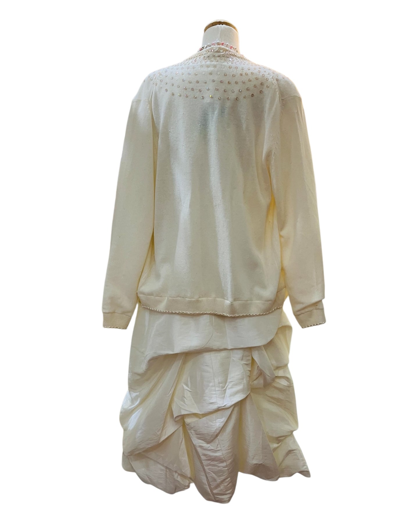 Designer Bill Levkoff 1990s Off-White Princess Style Dress