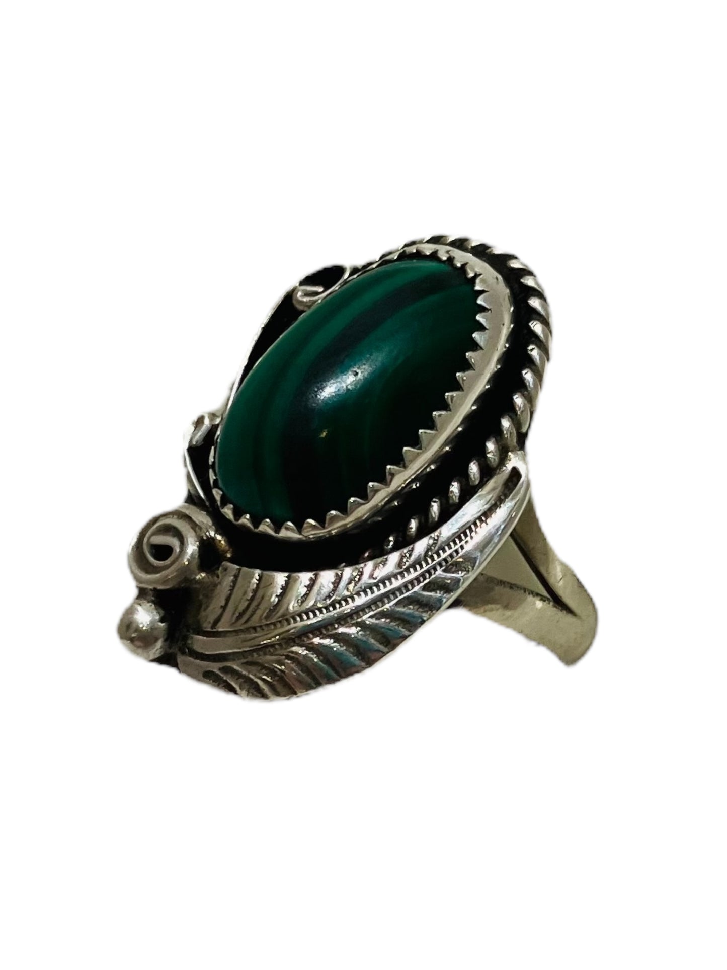 Vintage Malachite Sterling Ring