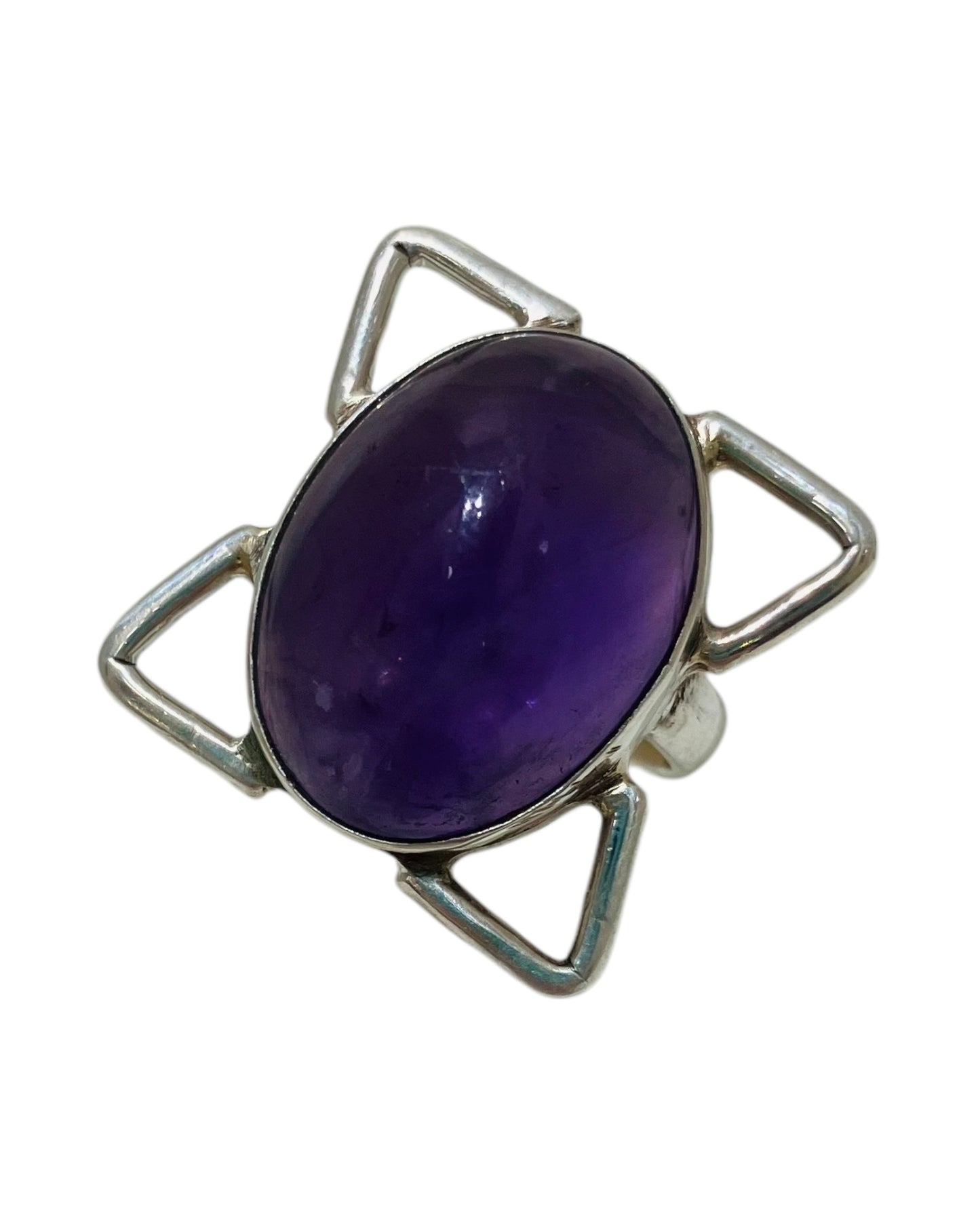 Vintage Large Amethyst Sterling Ring