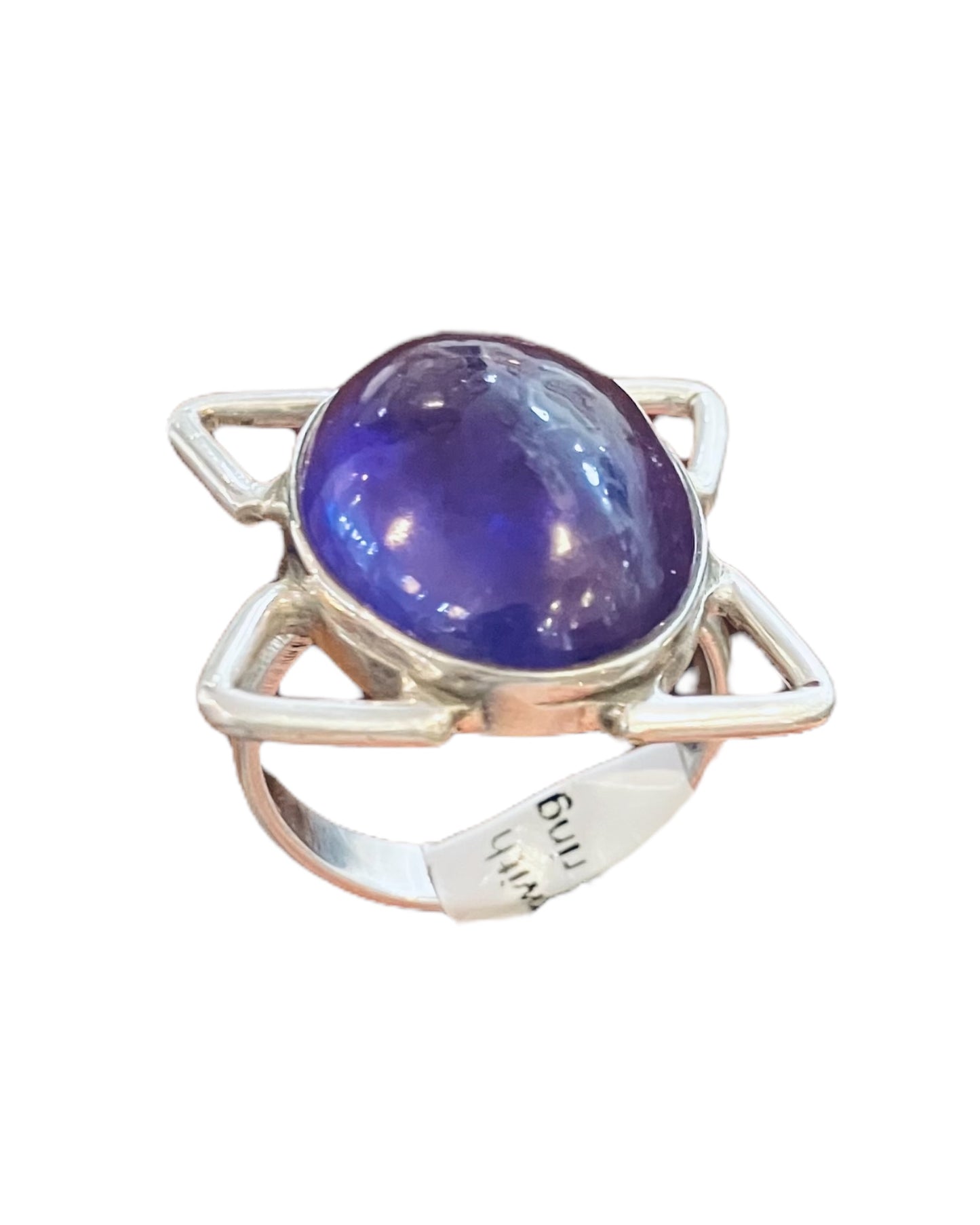 Vintage Large Amethyst Sterling Ring