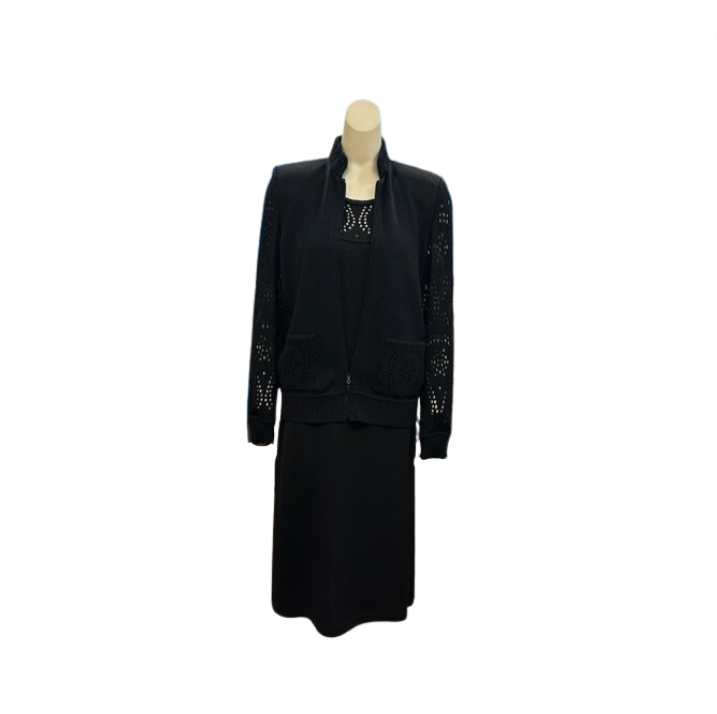 St. John Evening Dress + Cardigan Set