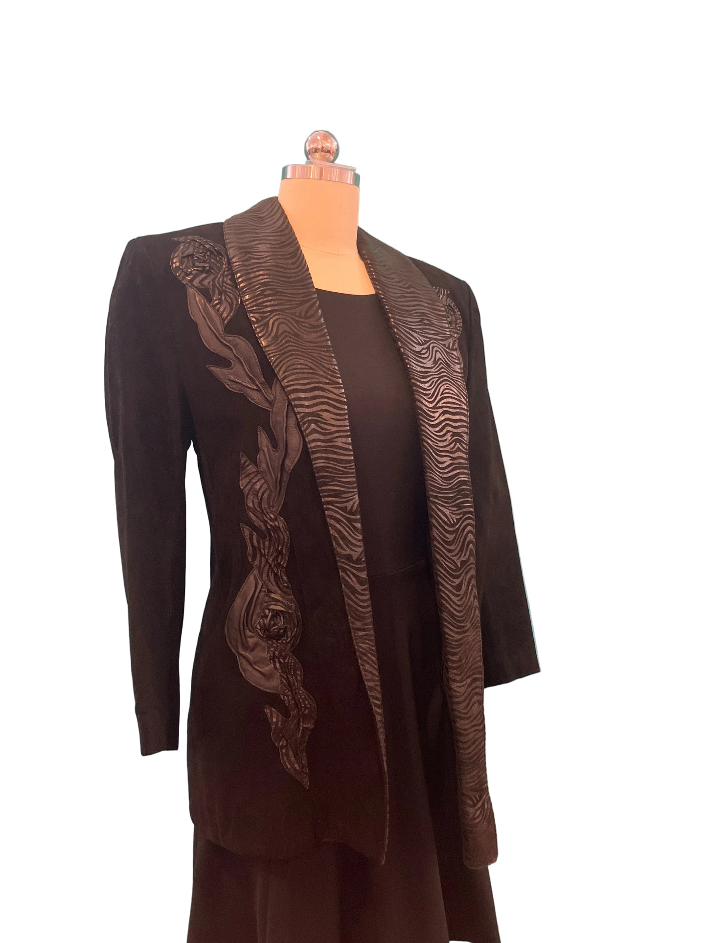 Designs By Batya Suede Leather Black Jacket