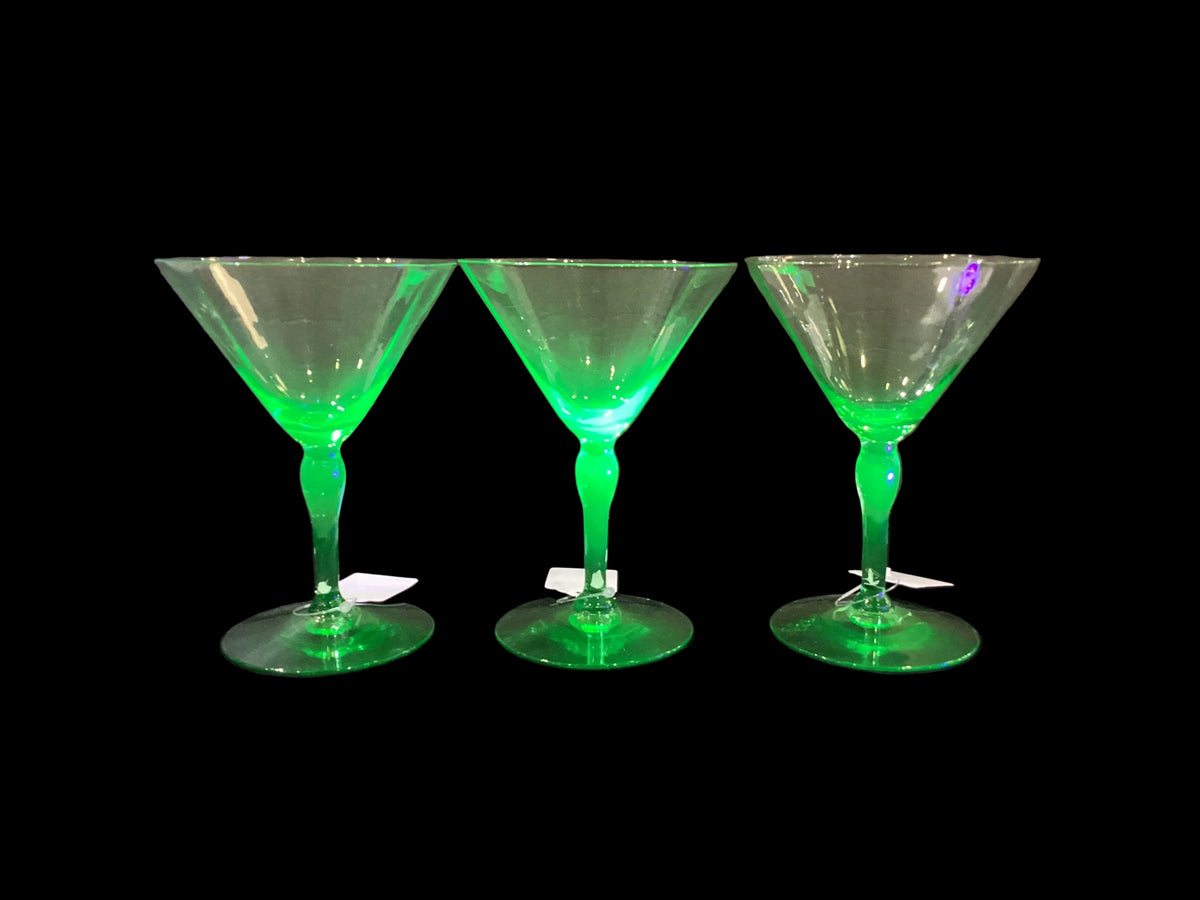 Vintage Uranium Martini Cocktail Glass Sold Individually (1pc, 3 available)