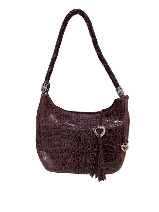 Vintage Brighton Purple Croc Embossed Leather Bag