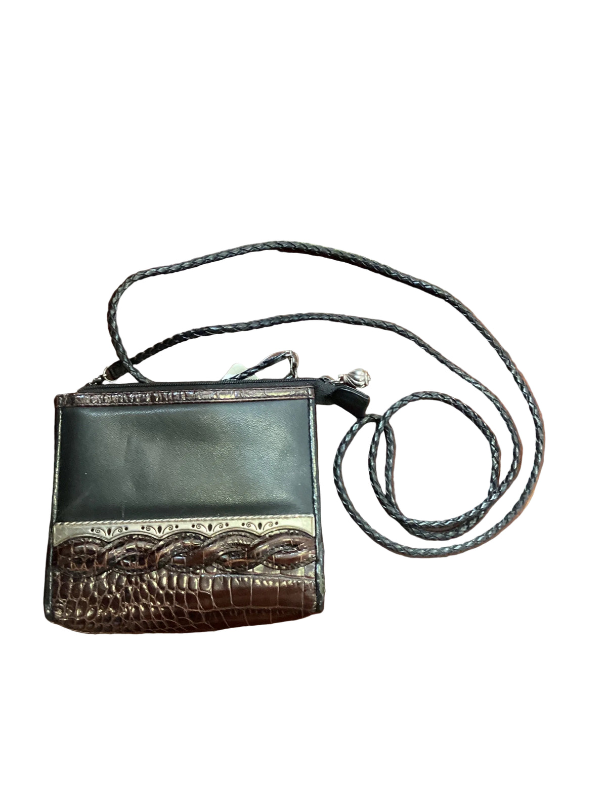 Vintage Brighton Extra Small Cross Body Square Coin Purse Wallet with Removable Leather Strap