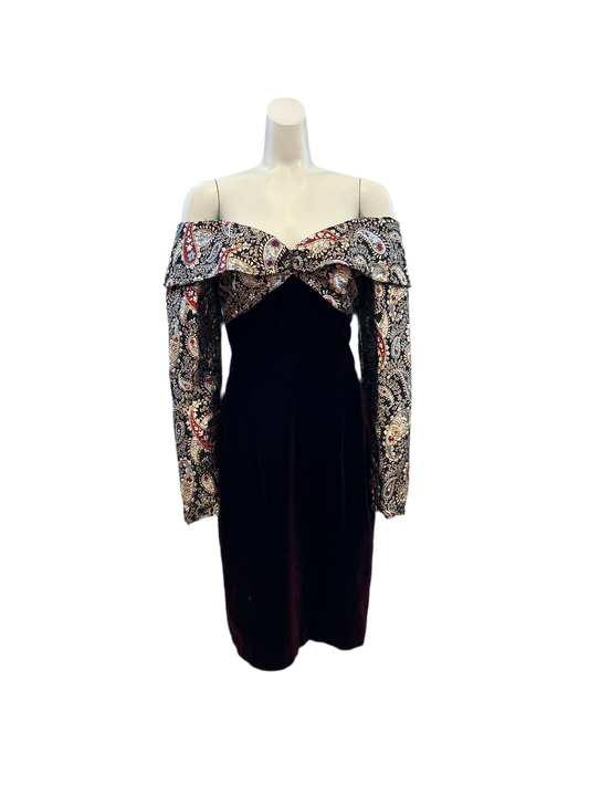 Vintage 1980’s Scott McClintock Off the Shoulder Dress