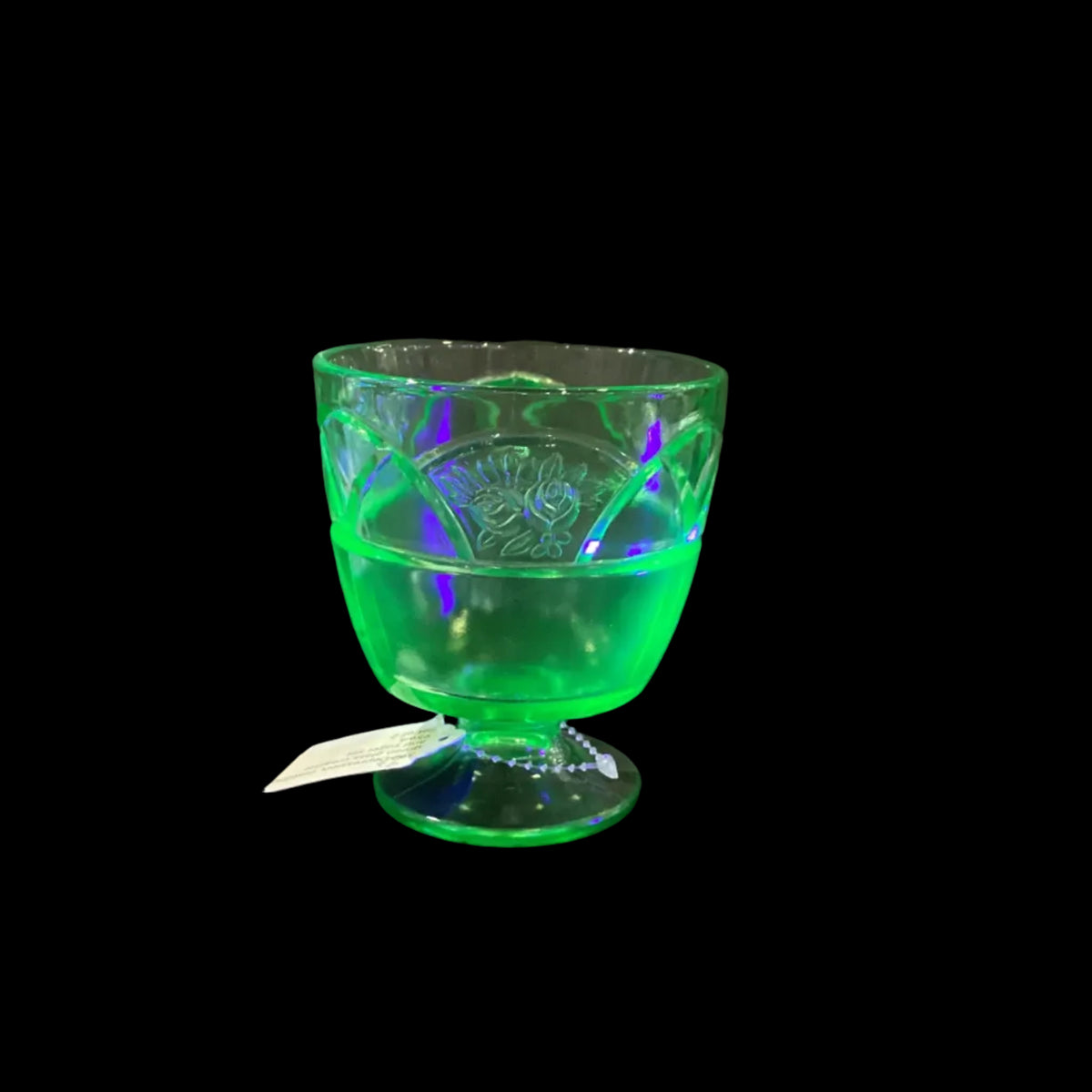 Vintage Uranium Depression Vaseline Glass Green Cream and Sugar Sold as a Set (2pc)