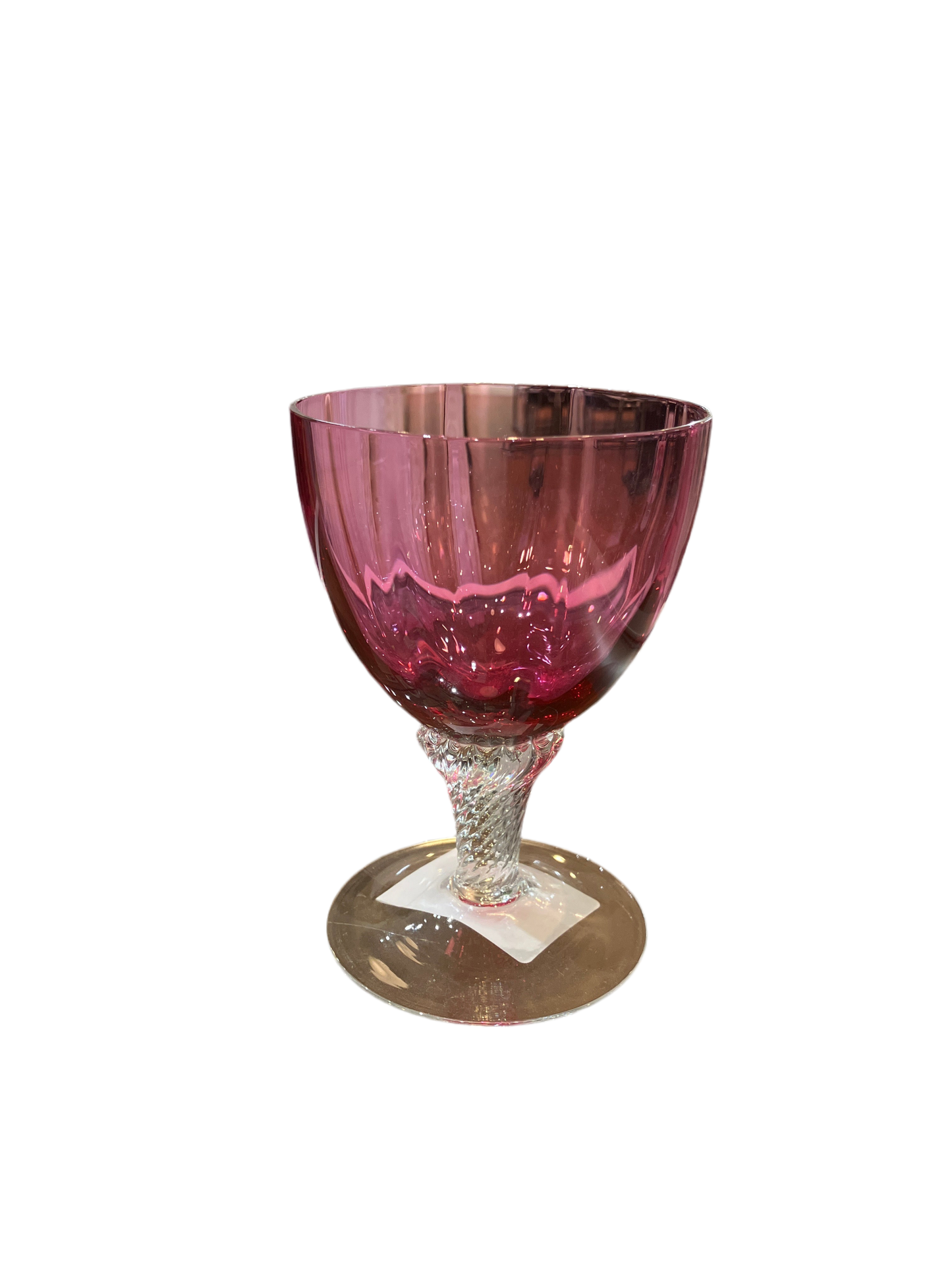 Vintage Cranberry Wine Glass “Lisa” by George Borgfeld (Four Available, Sold Separately)