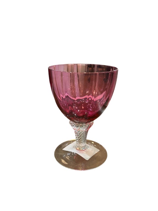 Vintage Cranberry Wine Glass “Lisa” by George Borgfeld (Four Available, Sold Separately)