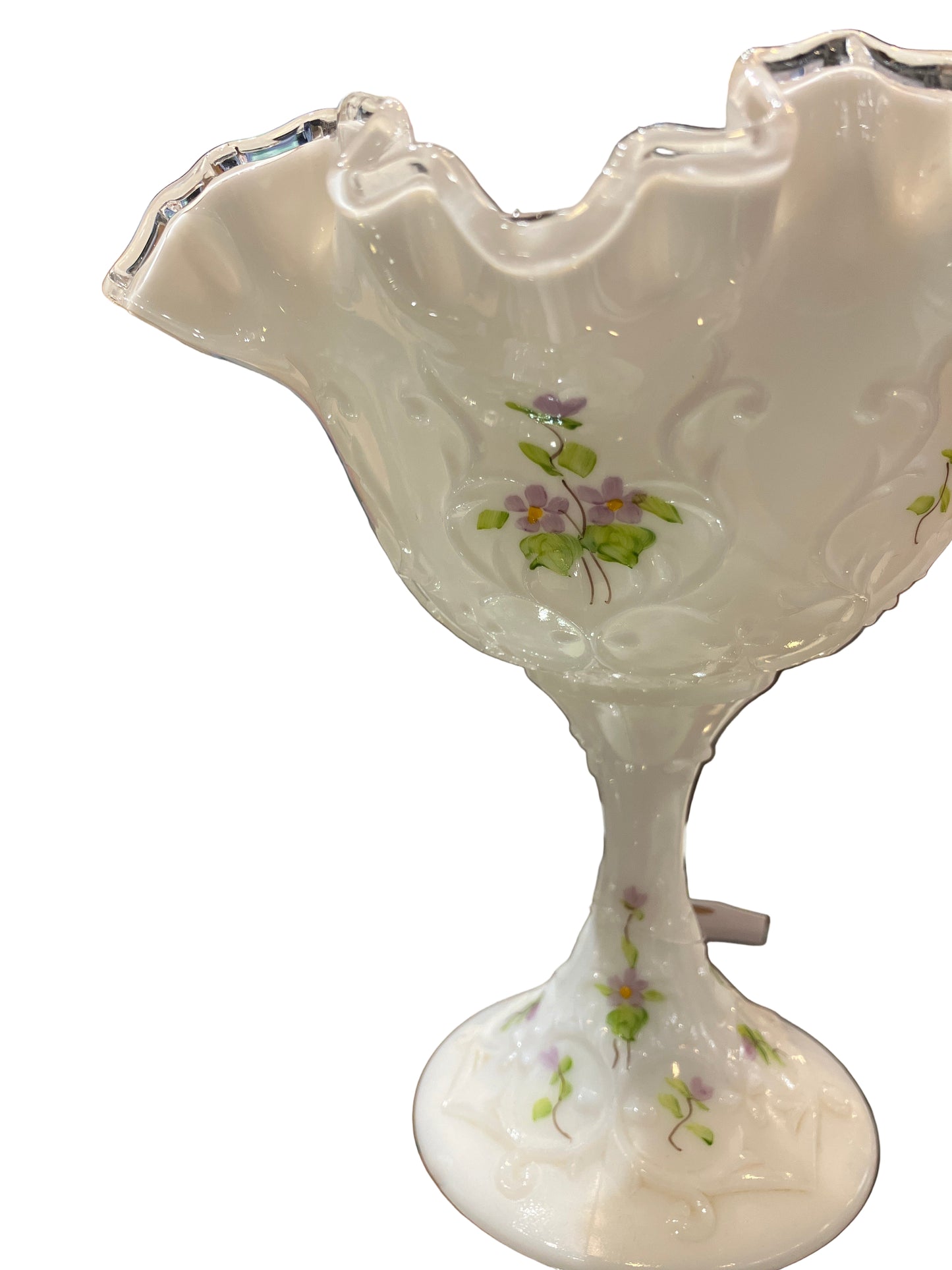 Hand Painted Fenton Milk Glass