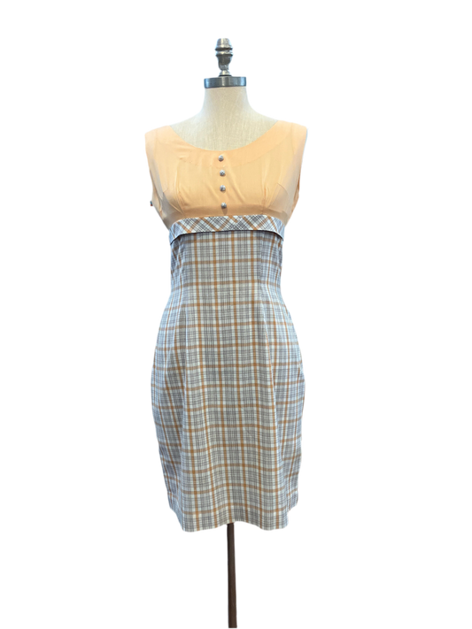 Vintage Handmade 1950’s/1960’s Orange Plaid Mini Dress