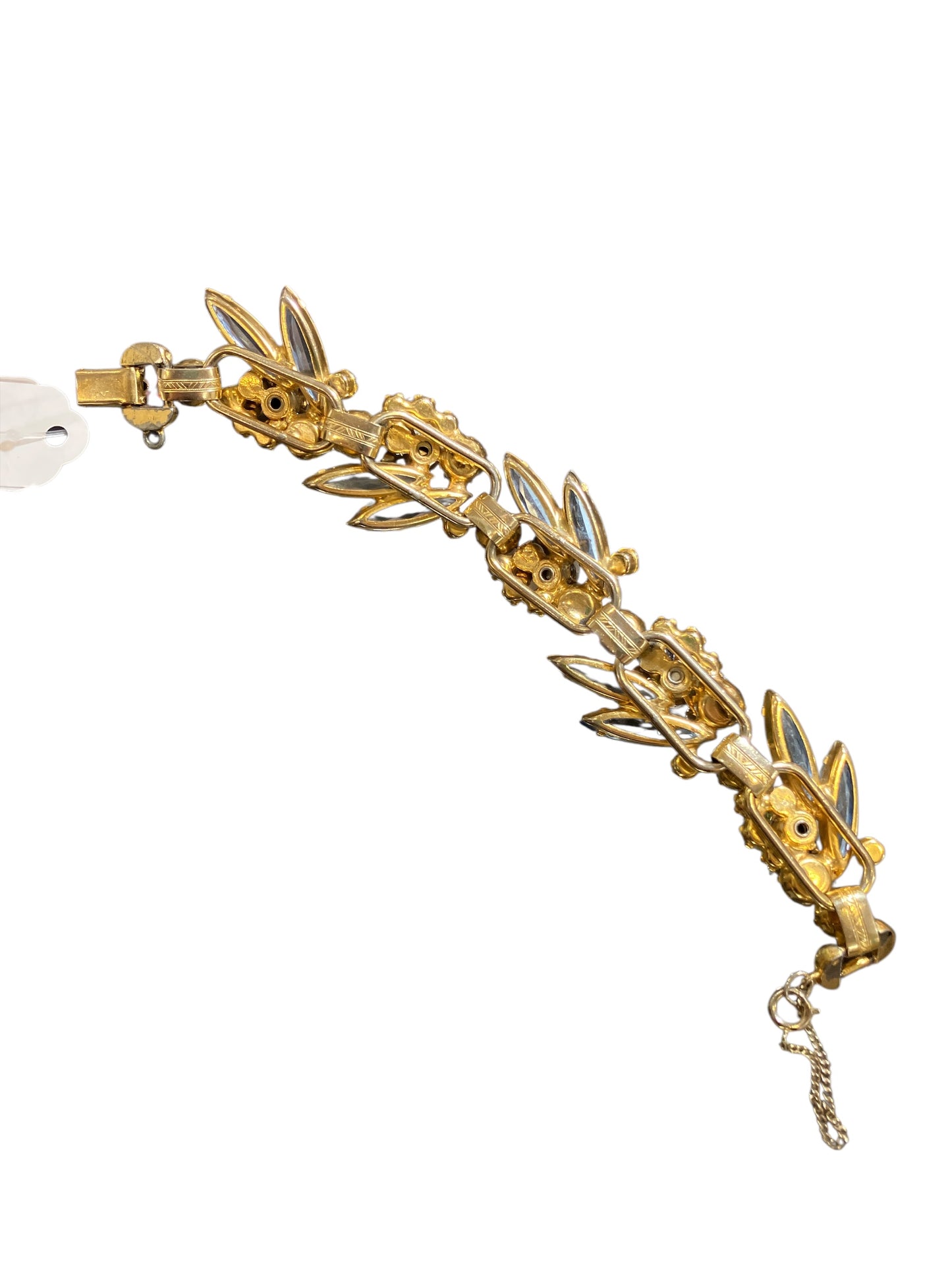 Vintage Juliana Light Ice Blue Iridescent Bracelet with Gold Tone Hardware