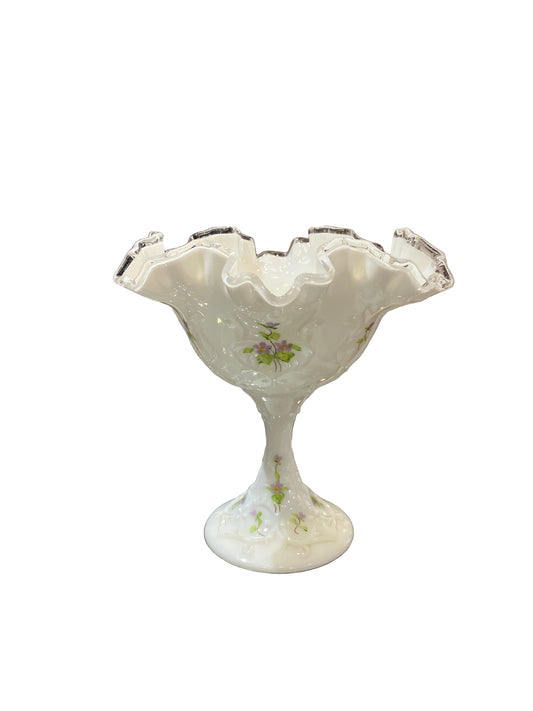 Hand Painted Fenton Milk Glass
