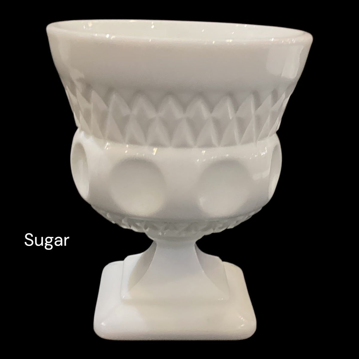 Vintage Milk Glass Cream Sugar and Serving Tray Set White Three Piece Set Sold Together (3pc total, 1 tray, 1 creamer, 1 sugar)