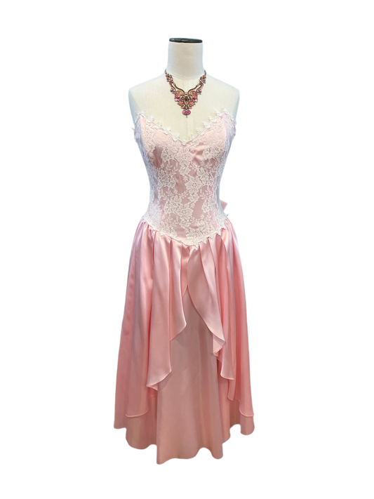 Vintage Gunne Sax by Jessica McClintock 1980s Pink Special Occasion Dress