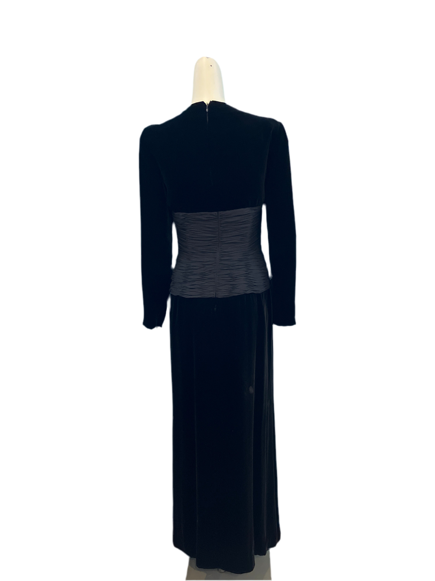 Vintage Oscar de la Renta (Saks Fifth) Black Velvet & Silk Dress