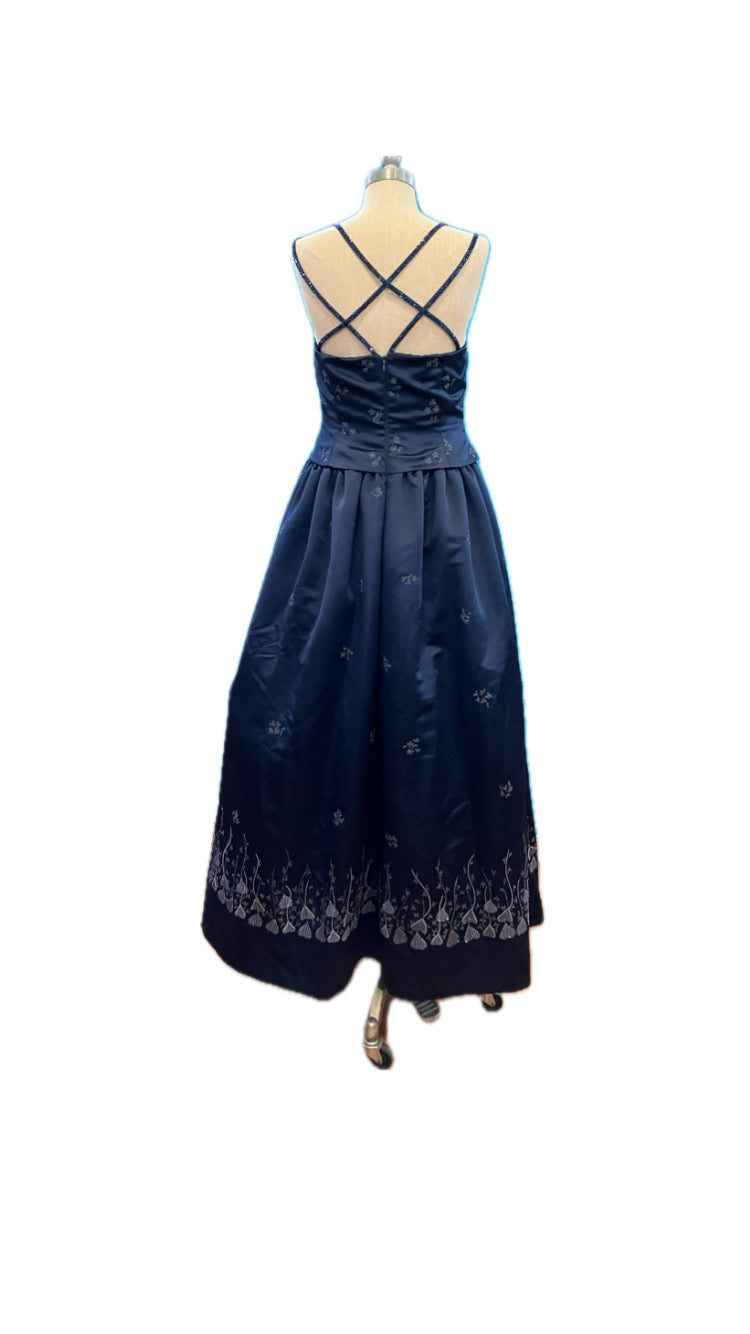 DONNA GRAY Dark Blue Ballgown