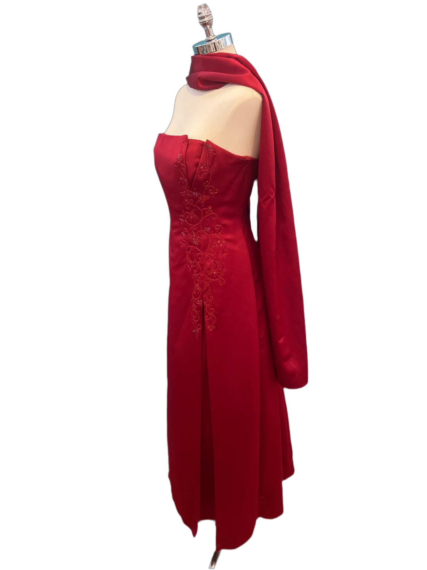 Vintage Red Michelangelo Dress with Stole
