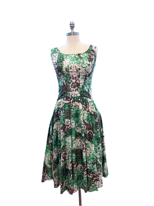 Vintage Saks Fifth Signature 100% Cotton Print Dress