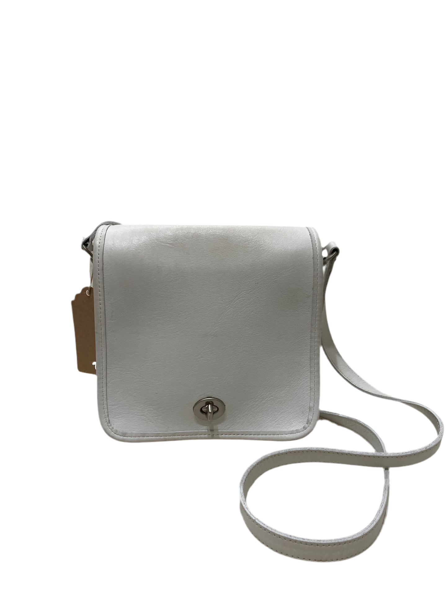 Vintage COACH Companion White Leather Crossbody Bag