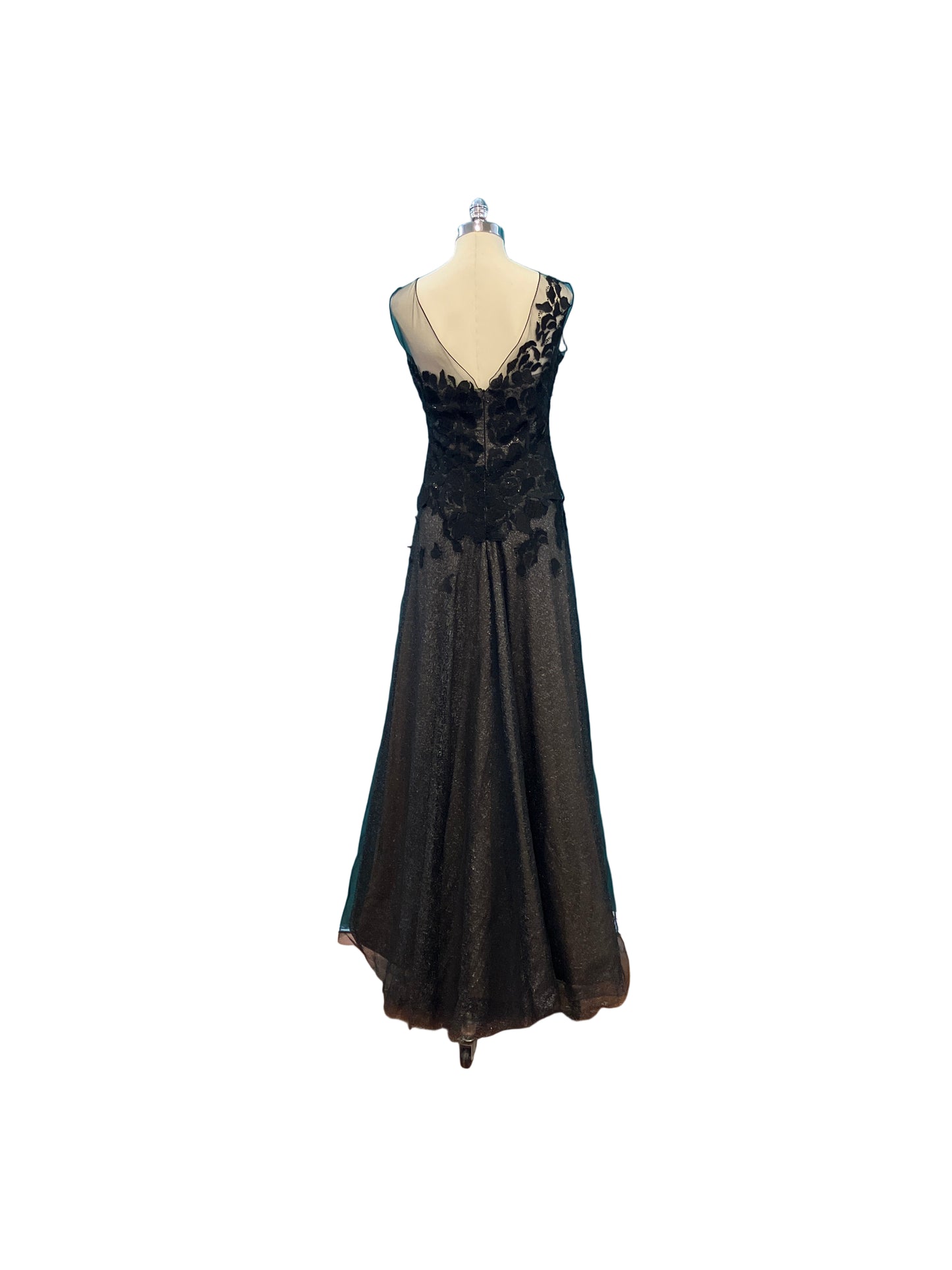 Vintage Rene Ruiz Black Sparkle Strapless Dress