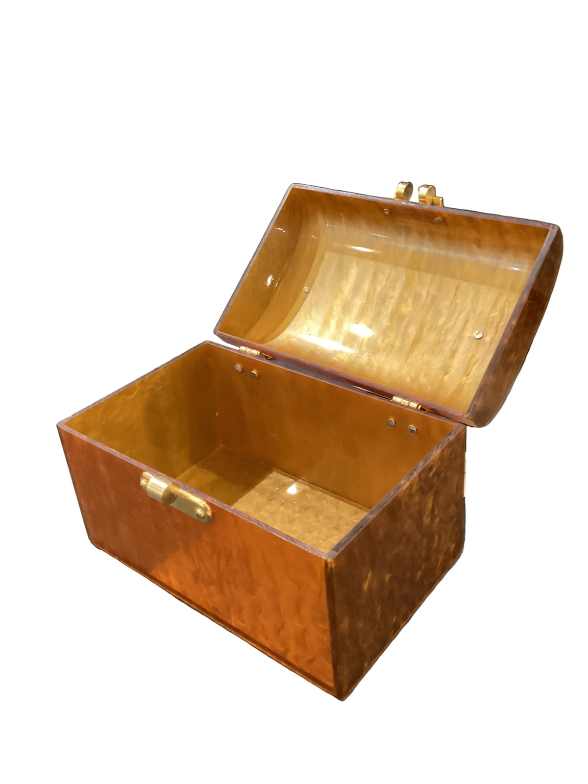 Vintage 1950s New With Tags “Mr. Ernest” Label Caramel Marble Lucite Mini Bag