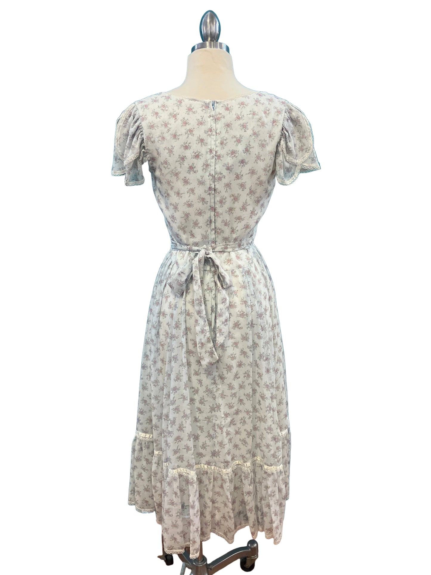 Vintage Floral White Gunne Sax Dress