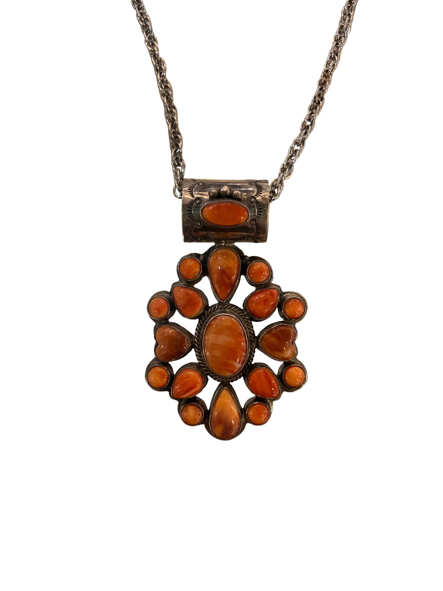 Vintage Roie Jacque Sterling Necklace with Mookite and Spiny Oyster