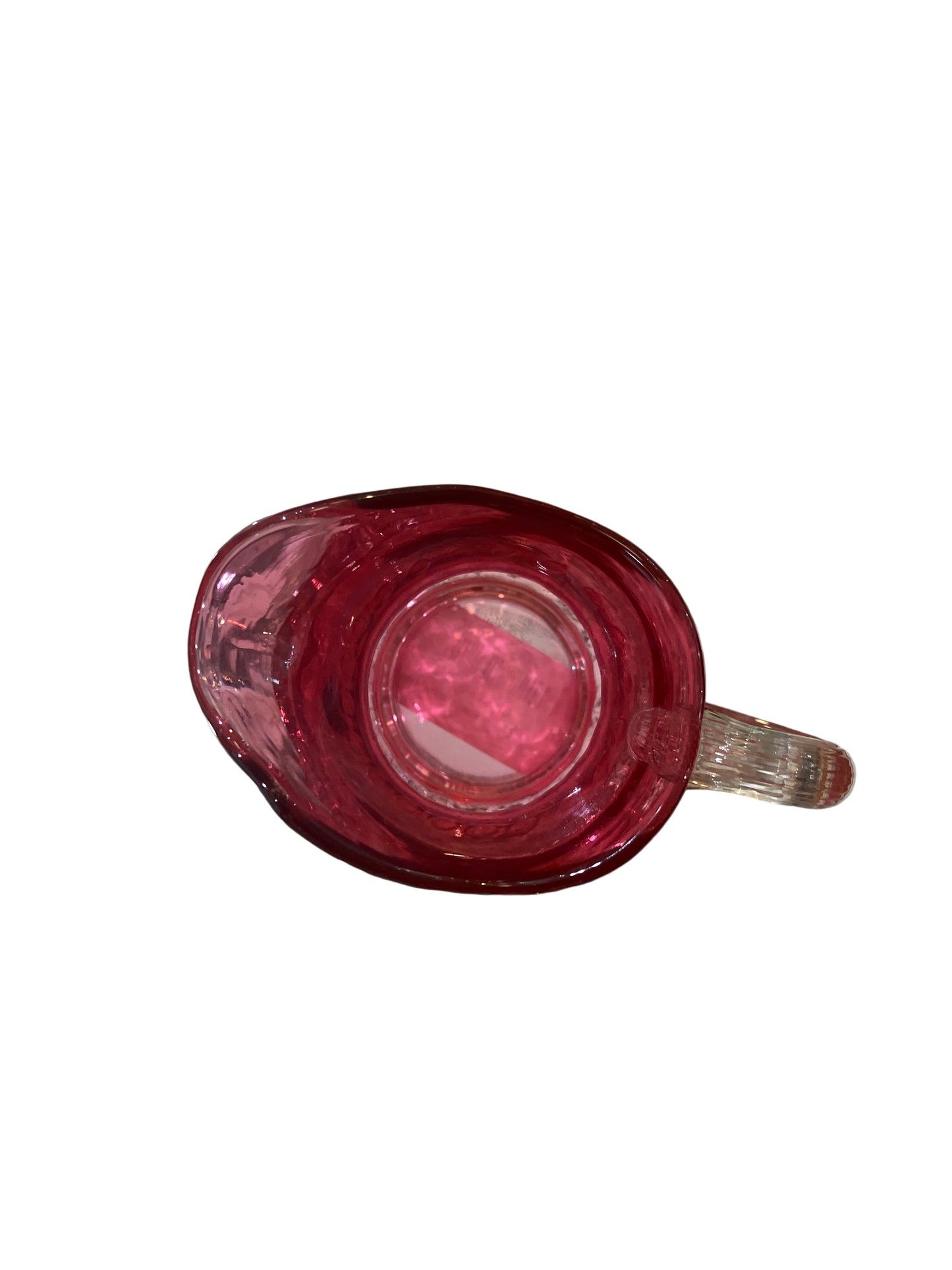 Vintage Cranberry Glass Small Pitcher (5” Tall)