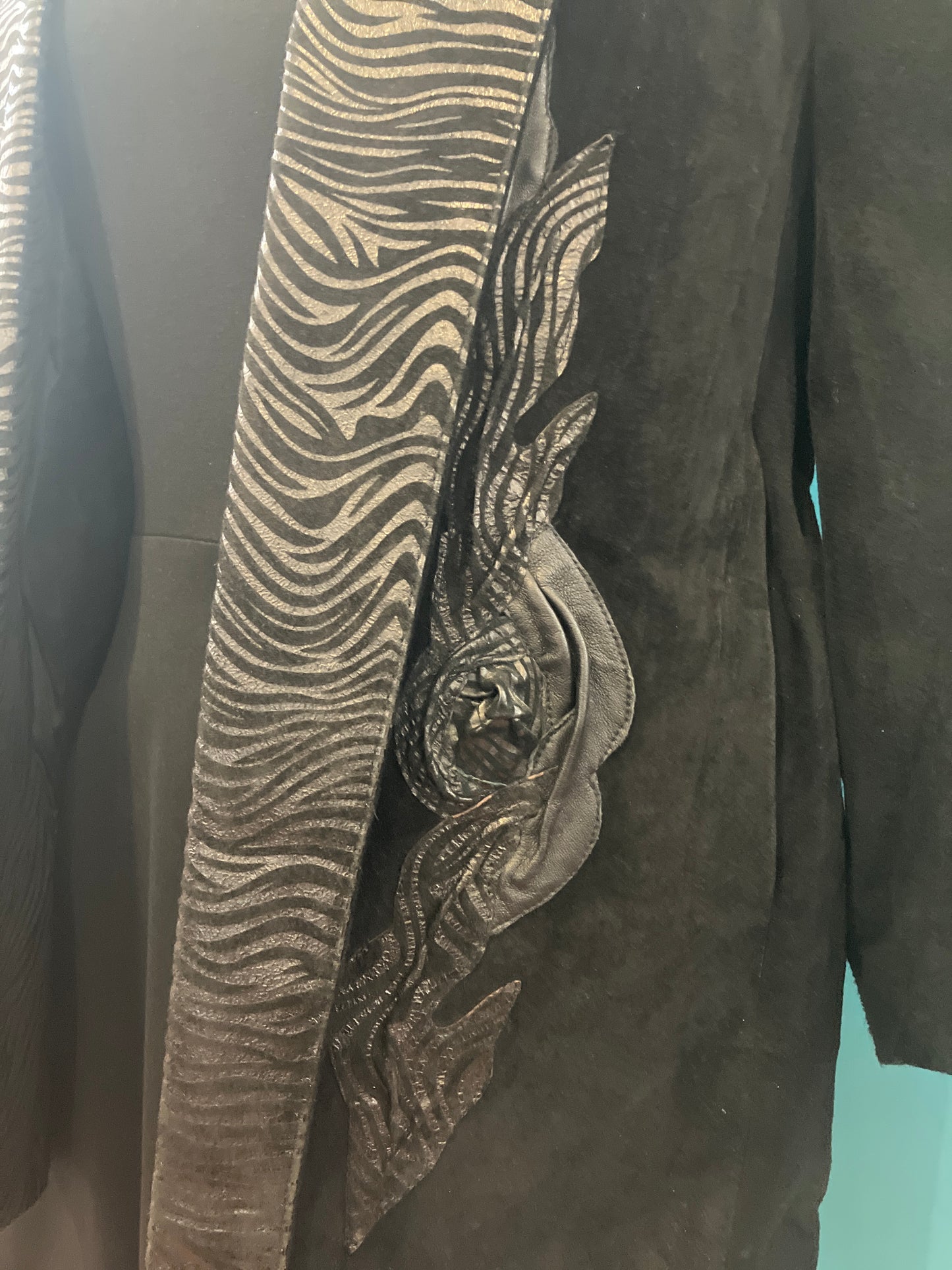 Designs By Batya Suede Leather Black Jacket