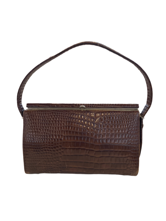 Vintage “Caprice” Brand Crocodile Style 1960s Bag