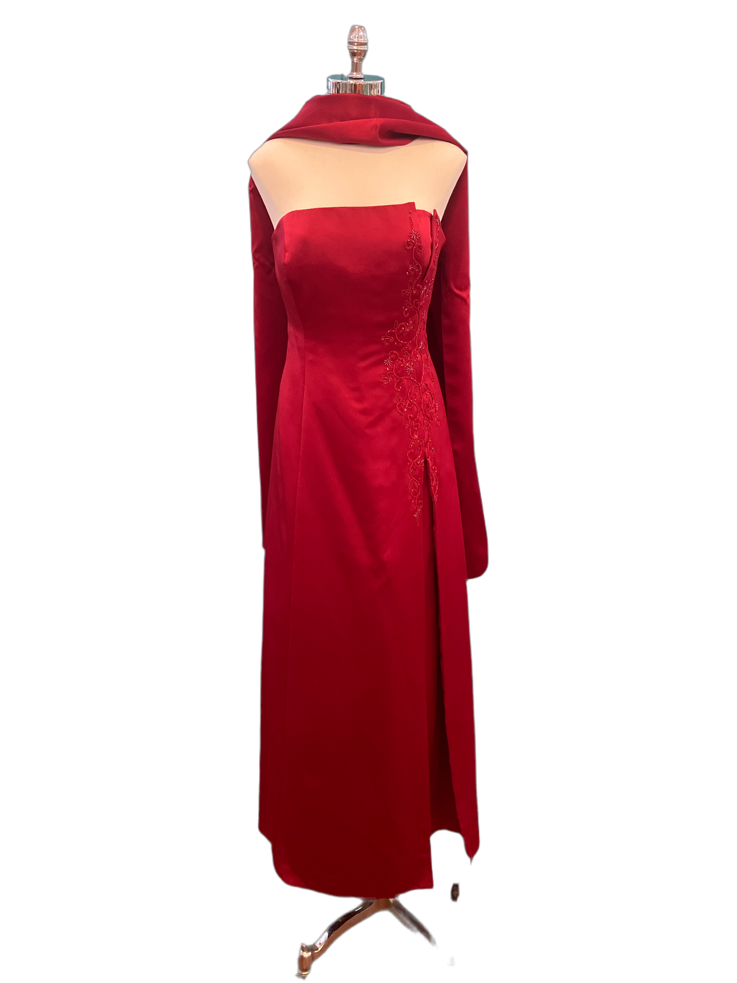 Vintage Red Michelangelo Dress with Stole