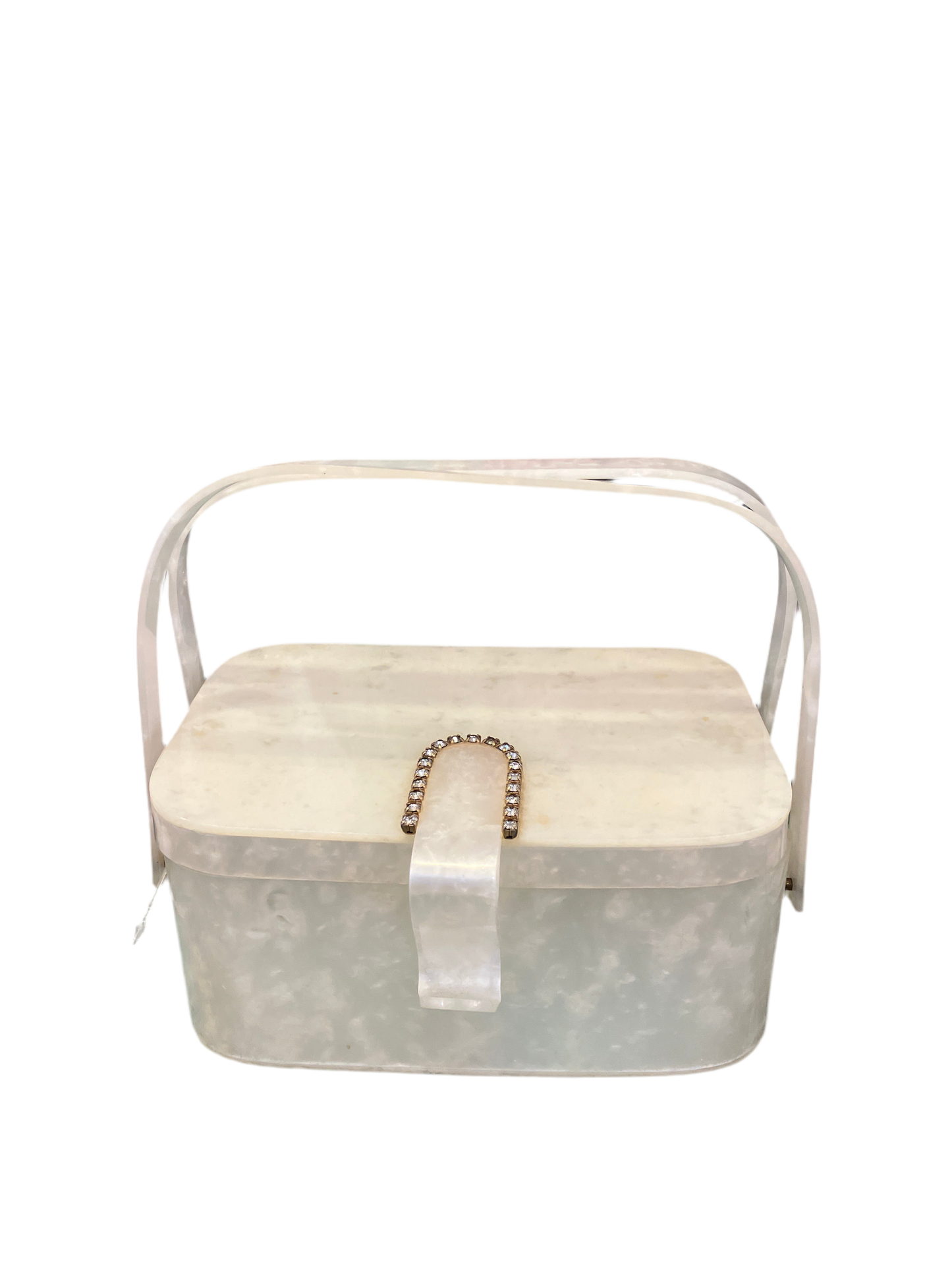 1940s Lucite Box Bag w/ Marbled Sheen