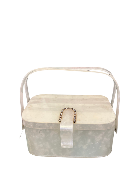 1940s Lucite Box Bag w/ Marbled Sheen