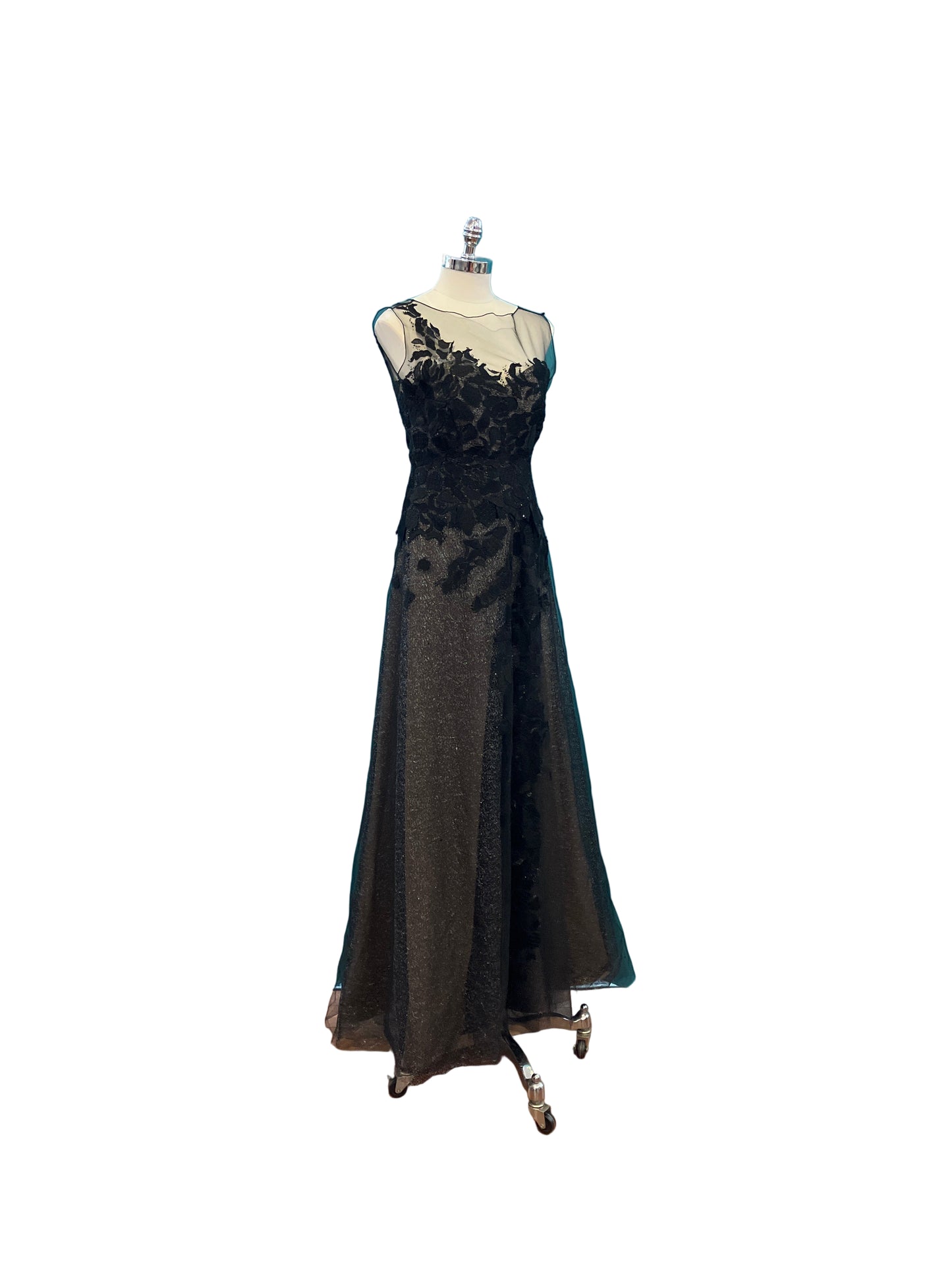 Vintage Rene Ruiz Black Sparkle Strapless Dress