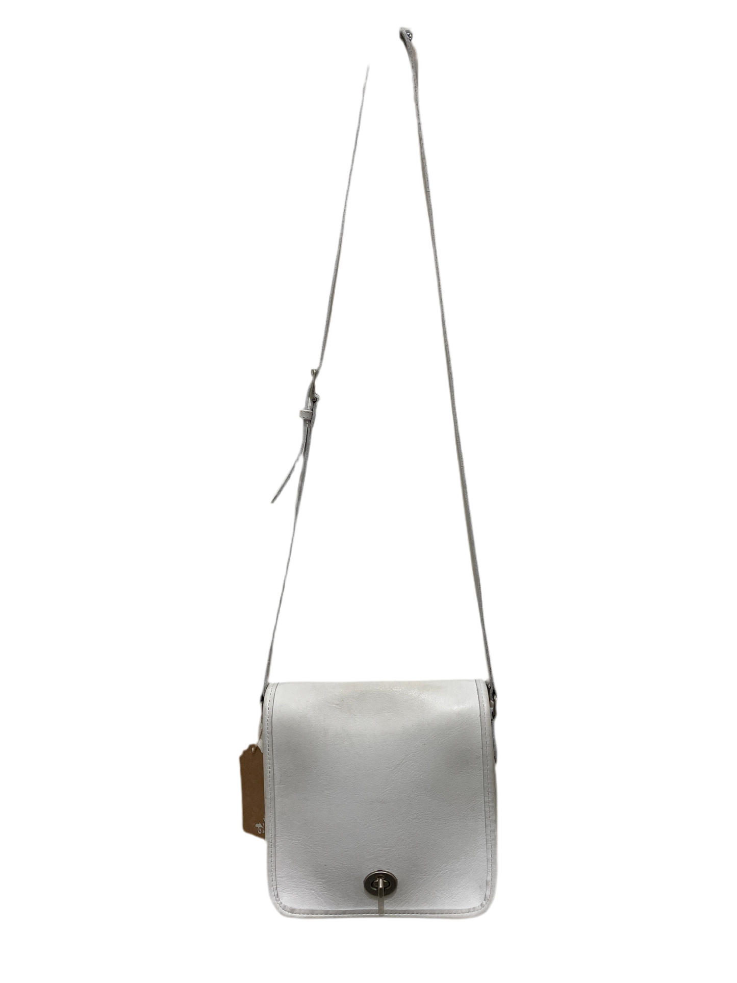 Vintage COACH Companion White Leather Crossbody Bag